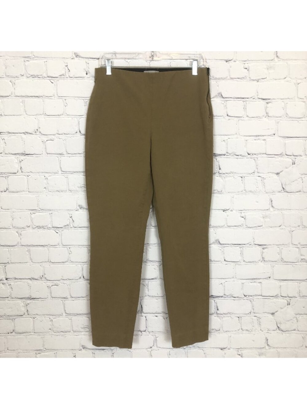 Everlane Brown Side Zip Ankle Pants Size 10 Cotton Stretch